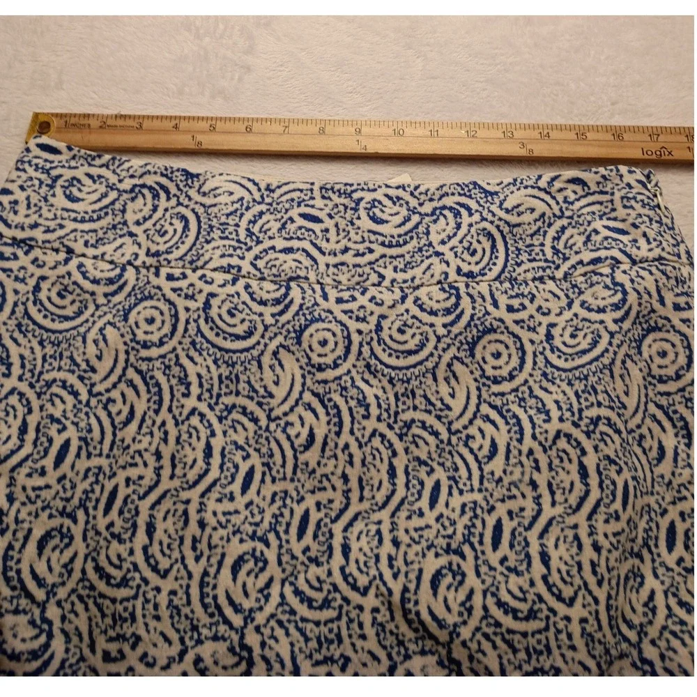 The Limited Blue White Paisley Print Pencil Skirt Size 12 Side Zip Casual NWT